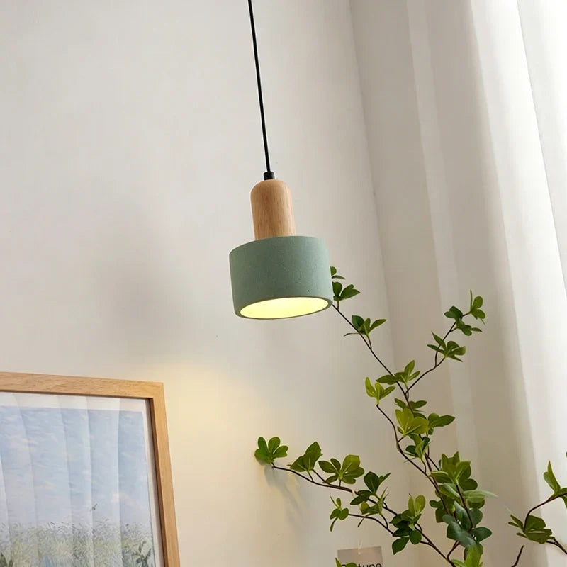 Scandinavian Sandstone & Oak Pendant Light – Fvaelion – Lifestyle View 4