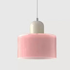 Pelindra Stained Glass Pendant – Blush Pink Shade / Cream Cap