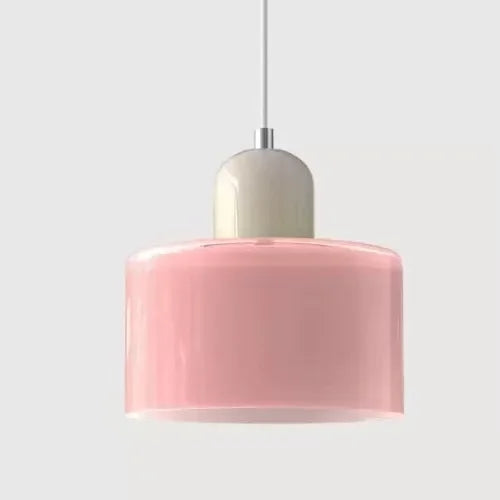 Pelindra Stained Glass Pendant – Blush Pink Shade / Cream Cap
