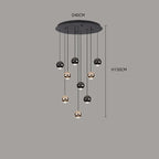 Black & Copper Sphere Cluster Chandelier Radianto