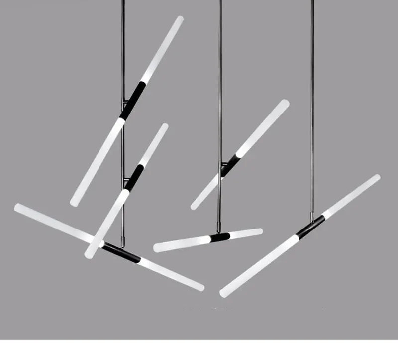 Rarlix — matte black finish, close view of crossing acrylic LED tube arms