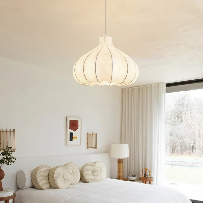 Layered Silk Disc Pendant Light Salivorn – Lifestyle View 4