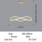 Sculptural Wave Aluminum LED Pendant Light – Dovelux – Product Detail 8