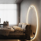 Minimalist Circular LED Wall Sconce Adelvox – Open Ring Black Lifestyle