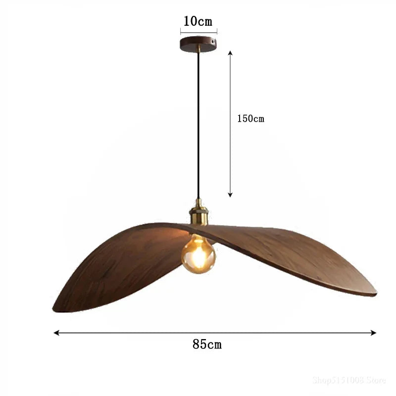 Natural Wood Sculptural Pendant Light Braelon – Product Detail 8