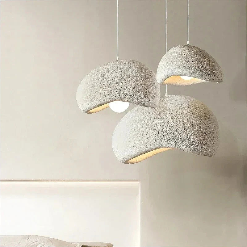 Organic Cloud Pendant Light Velvorath – Gray Finish Cluster in Bedroom
