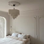Sculptural Cloth Disc Pendant Light Jsaelon – Lifestyle View 3