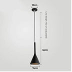Modern Metal Cone Pendant Light Domesco — Black