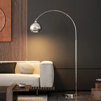 Sculptural Arc Floor Lamp Elaro – Chrome, Living Room