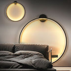 Minimalist Circular LED Wall Sconce Adelvox – Full Disc Black Sizes Comparison