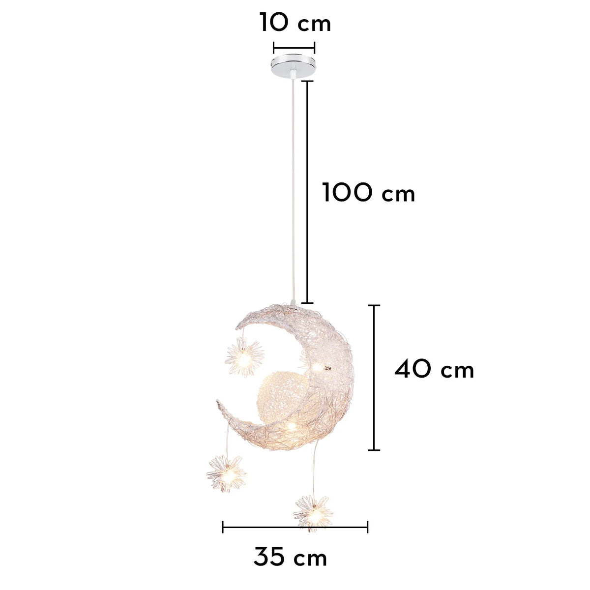 Csaelinth Large Pendant, Warm White – Dimensions 35 x 40cm, 100cm Drop