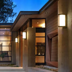 Barienth Outdoor Wall Light – Vertical Configuration, on architectural columns