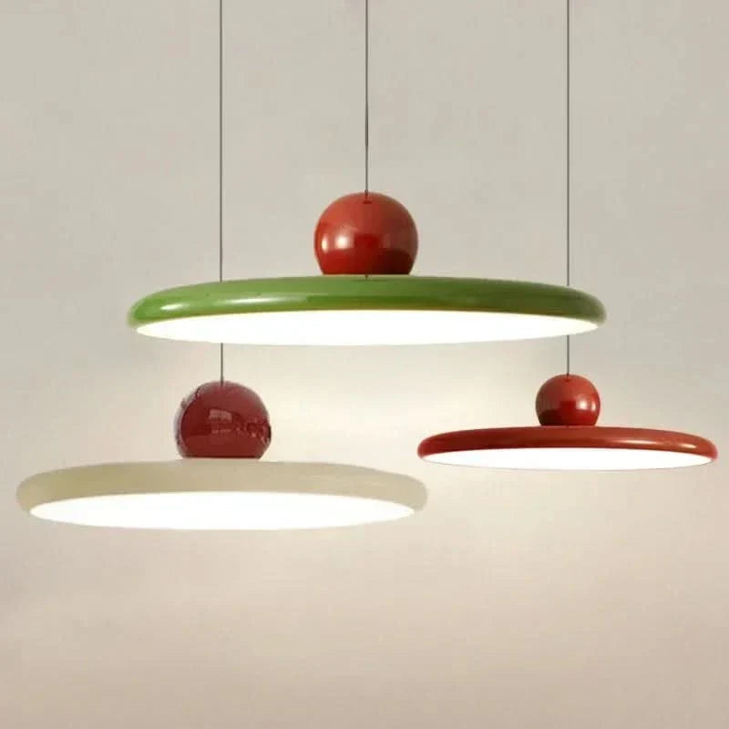 Two-Tone Lacquer Disc Pendant Light – Barel – Group Detail Shot