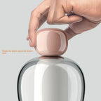 Harovant table lamp dimmer detail, rotate the glass sphere to adjust brightness and colour temperature