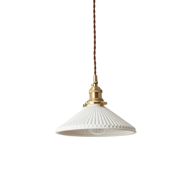 Ribbed Ceramic Dome Pendant Light Rivaleth – Product Detail