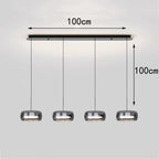 Bsaelix pendant chandelier – Black, 4 Lights configuration, dimensions
