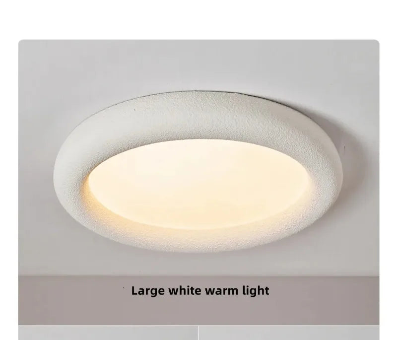 Textured Plaster Flush Ceiling Light – Nimvora