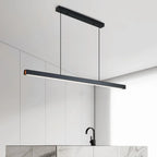 Sculptural Linear Metal Pendant Light Velthor – Kitchen Island Installation