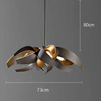 Sculptural Metal Ribbon Chandelier Karox – Size A Matte Black Dimensions (73cm)
