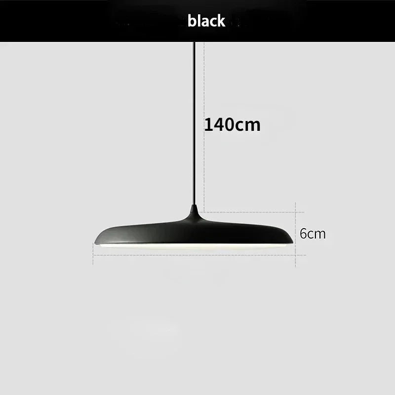 Geometric Aluminum Disc Pendant Light Celindros – Black Finish