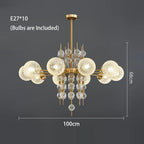 Brass Frosted-Glass Sputnik Chandelier – Kalion