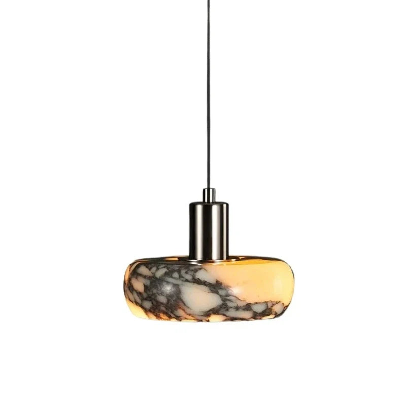 Veined Marble Disc Pendant Light – Crindova