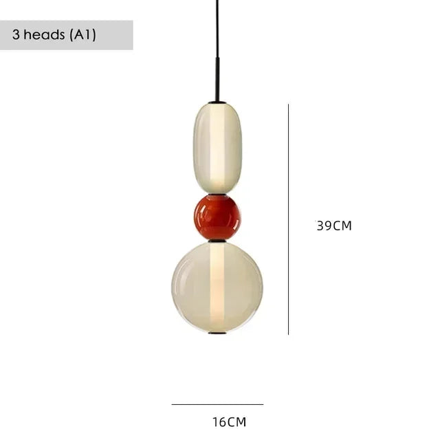 Layered Colored Glass Pendant Light Halaeon – Product Detail 7
