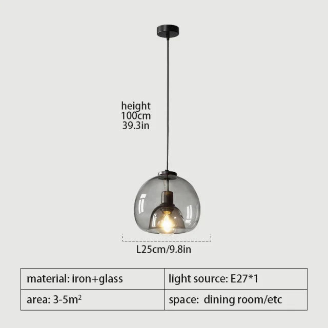 Industrial Glass Globe Pendant Light – Orbeon – Product Detail 7