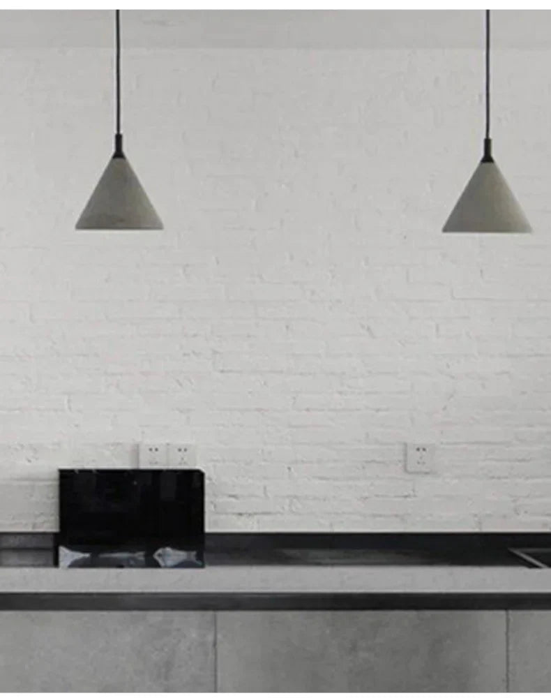 Evaelvix Concrete Cone Pendant – Lifestyle over Kitchen Counter
