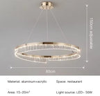 Ecelvor single ring 80cm dimensions, 150cm adjustable drop, 56W LED