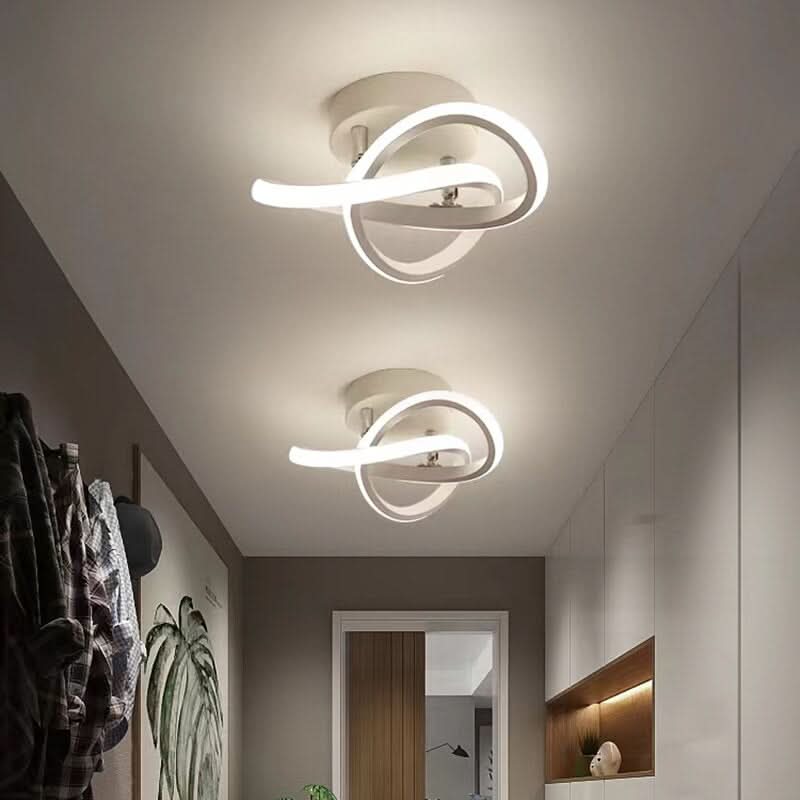 Modern Metal Arc Ceiling Light Auradex – Entryway Lifestyle, White