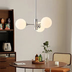 Sculptural Chrome Glass Globe Chandelier Genova