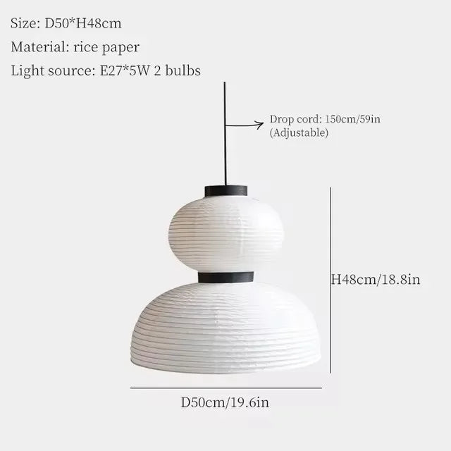 Japanese Paper Sphere Pendant Light Worixa – Product Detail 8