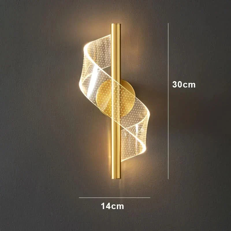 Sculptural Acrylic Helix Wall Sconce Spirex – Product Detail 5
