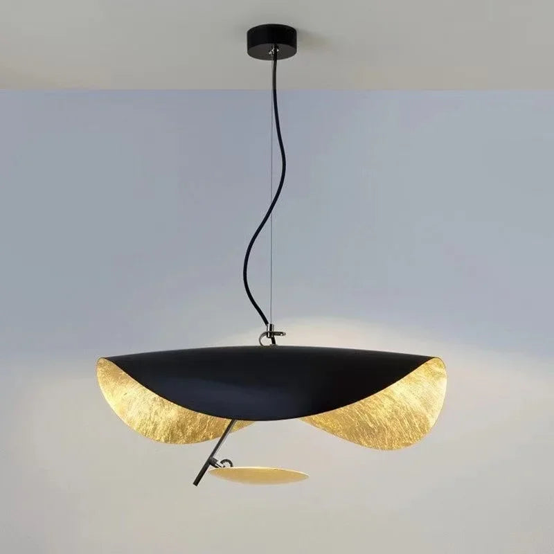 Sculptural Gold-Leaf Petal Pendant Light – Revonthal – Lifestyle View