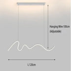 Sculptural Wavy LED Line Pendant Light - Capova