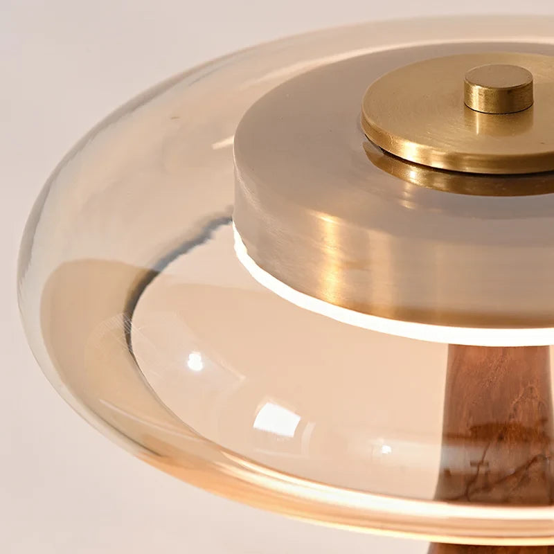 Mouth-Blown Glass Wood Table Lamp Jaron – Product Detail 6