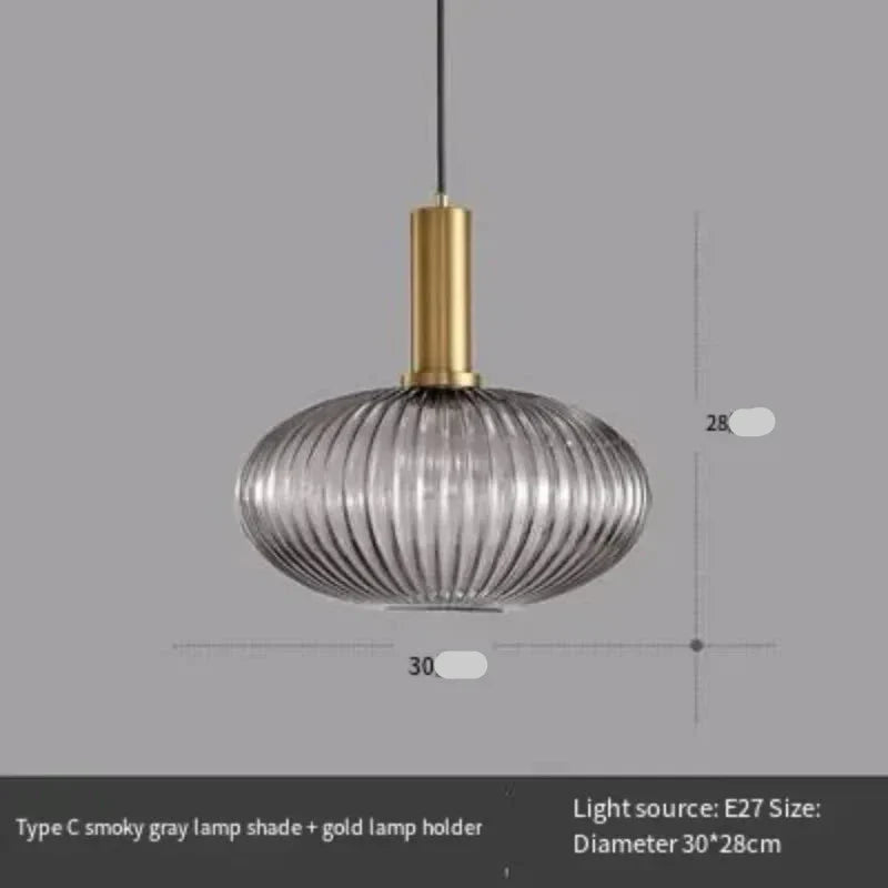Glass Smoked Pendant Light Halion