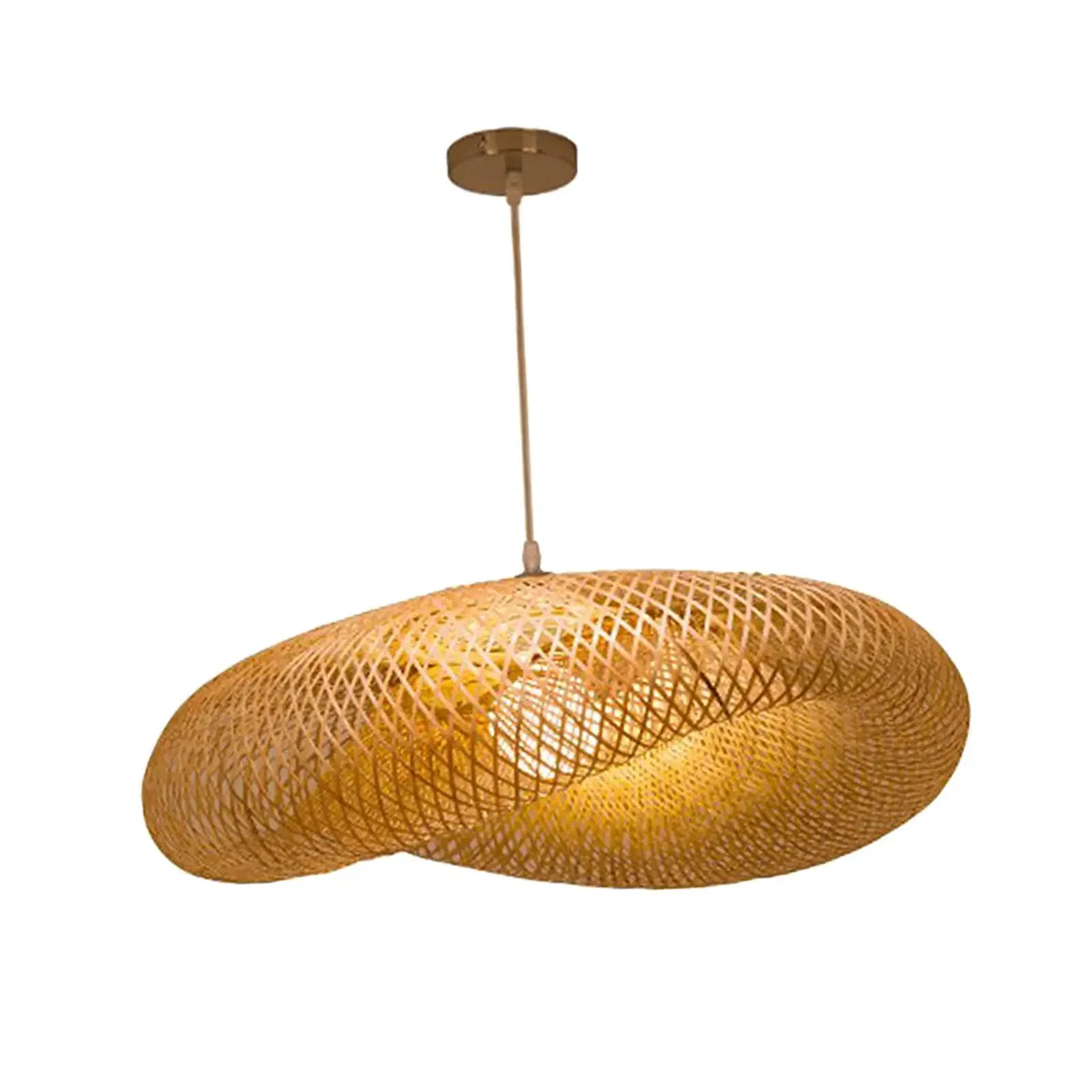 Hand-Woven Bamboo Disc Pendant Light Solari – Product Detail 5