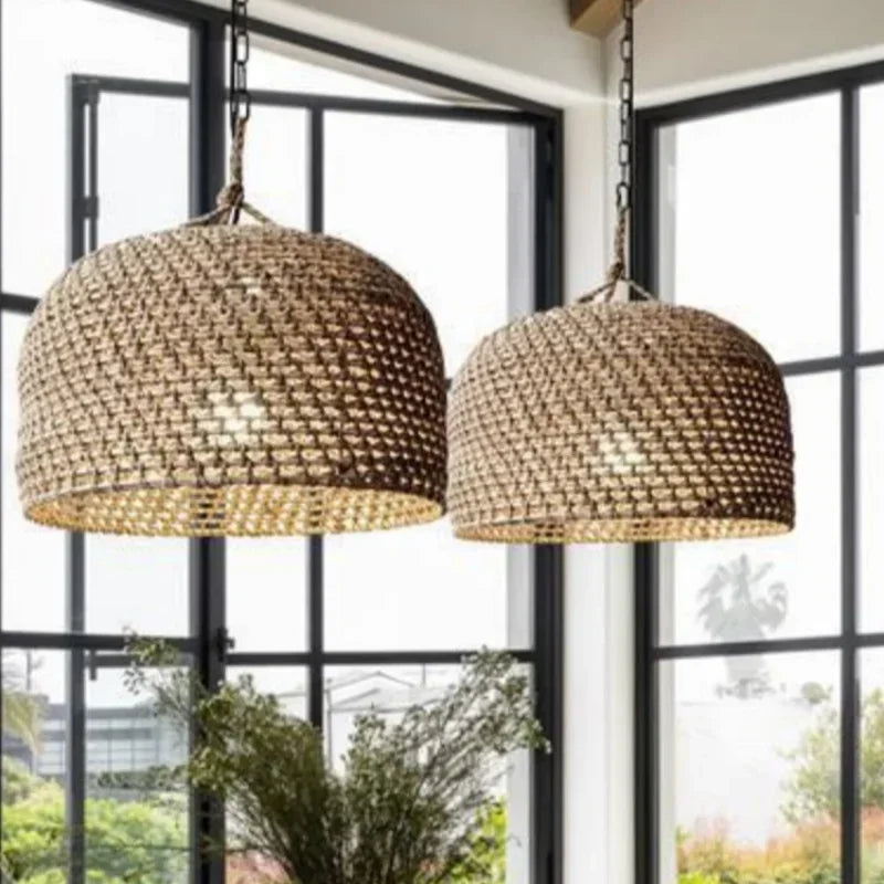 Organic Wicker Orb Pendant Light Zelvyn – Hero Shot