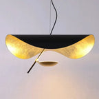 Black Iron Gold Leaf Crescent Pendant Mantaro – Product Detail 6