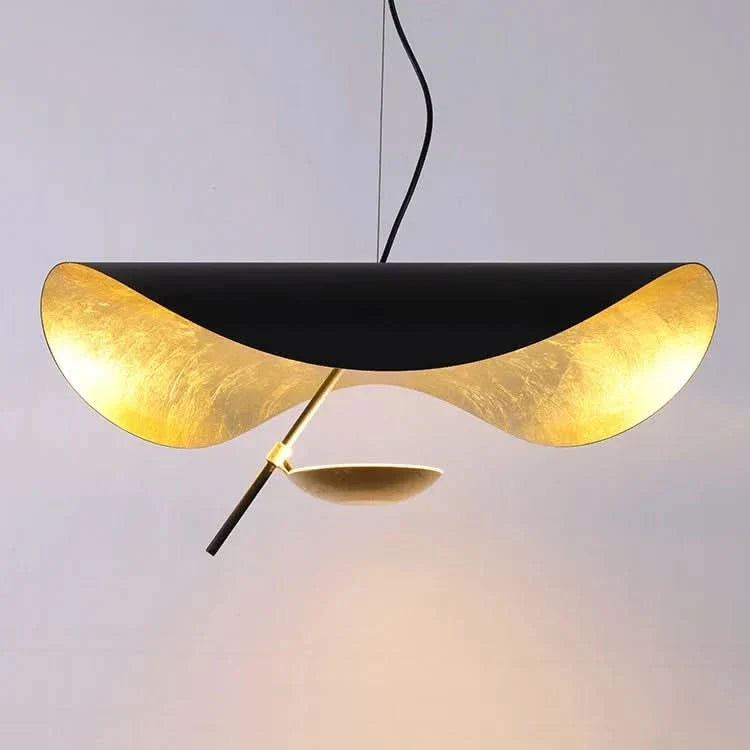 Black Iron Gold Leaf Crescent Pendant Mantaro – Product Detail 6