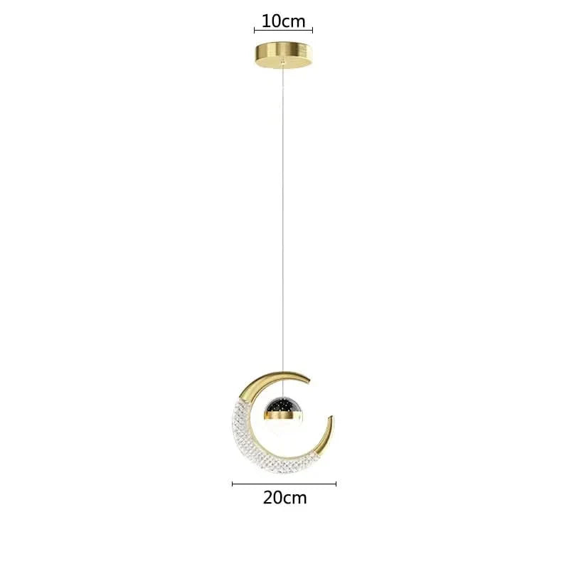 Celestial Crystal Moon Pendant Light Orbeth – Product Detail 9