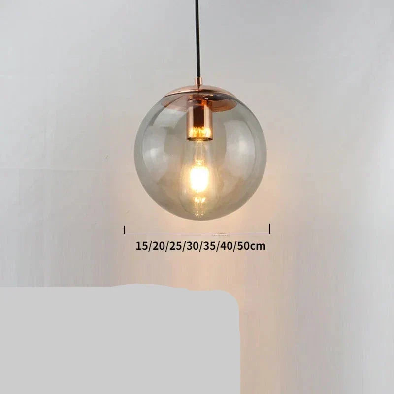 Warm Amber Glass Metal Pendant Light Corvane – Product Detail 16