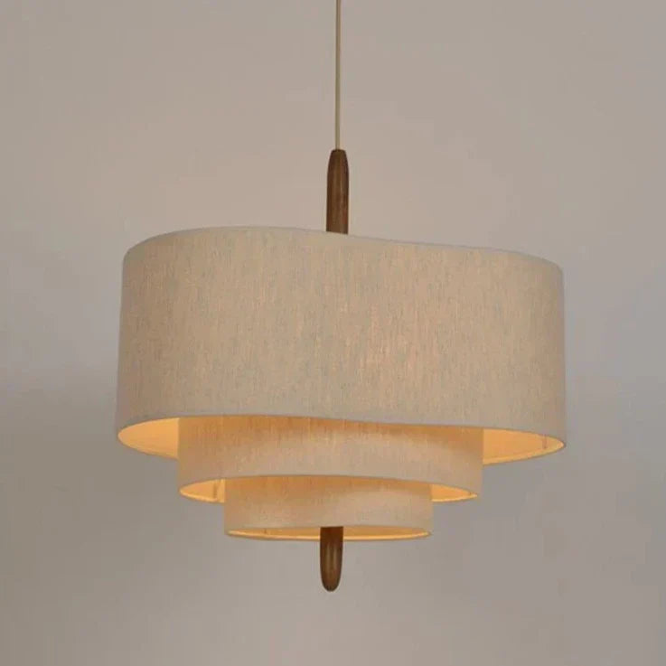 Nordic Tiered Fabric Pendant Light – Daselion, front studio view