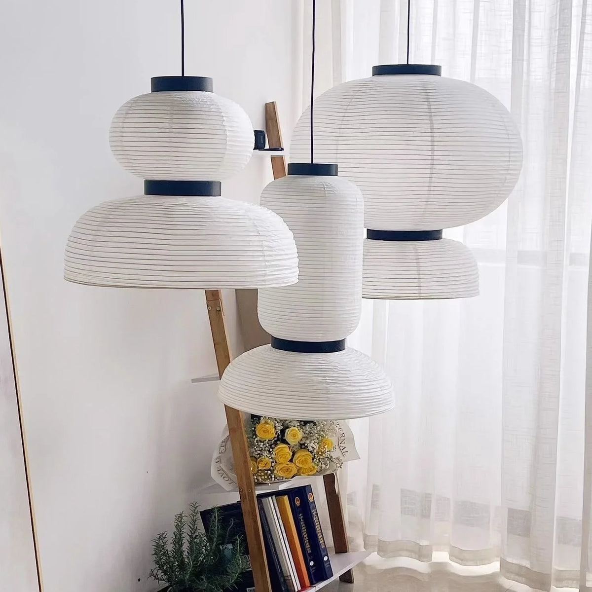 Japanese Paper Sphere Pendant Light Worixa – Hero Shot