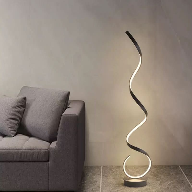 Sculptural Aluminum Spiral Floor Lamp Helivorn – Lifestyle View 3