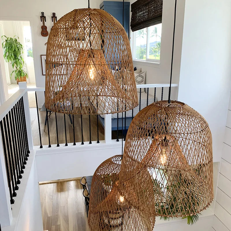 Minimalist Woven Rattan Pendant Light Itavelox – Lifestyle View 2