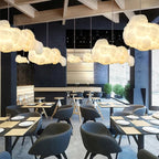Hand-Applied Cotton Cloud Pendant Light Arseon – Lifestyle View 4