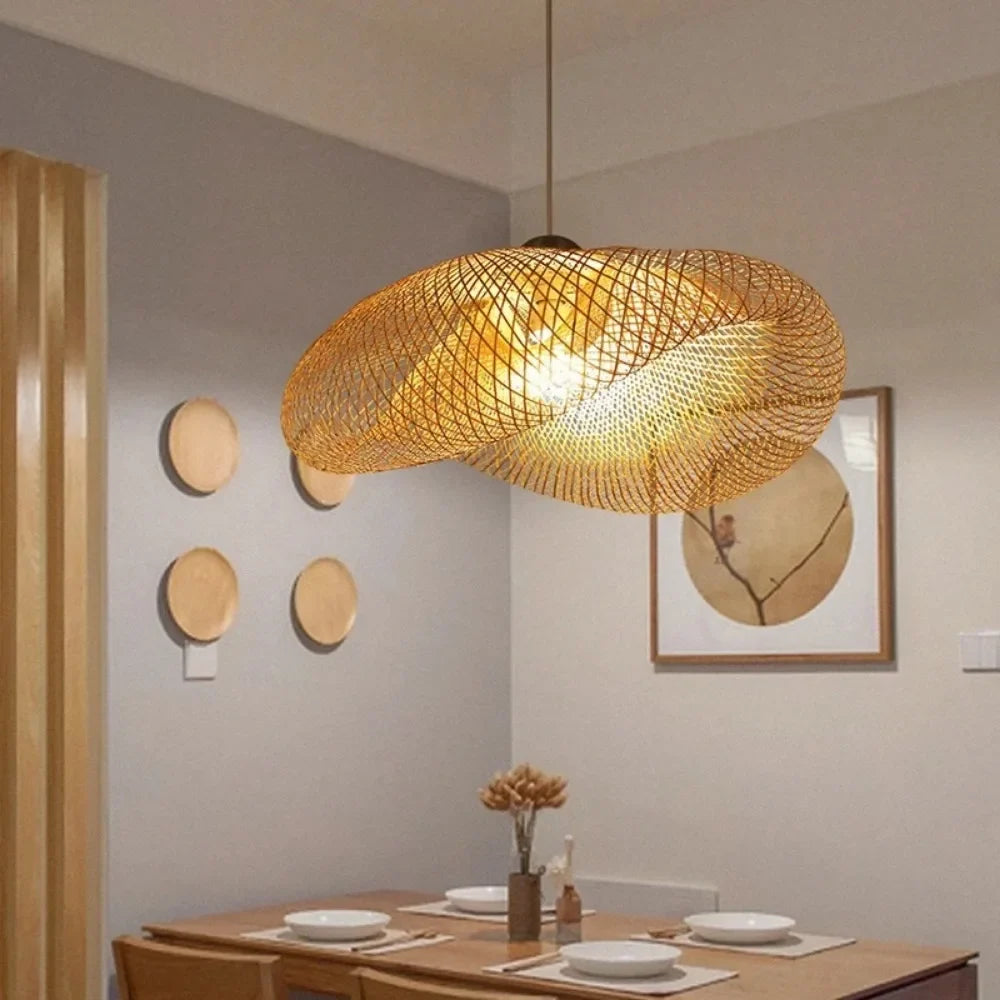 Hand-Woven Bamboo Dome Pendant Light Wovena – Hero Shot